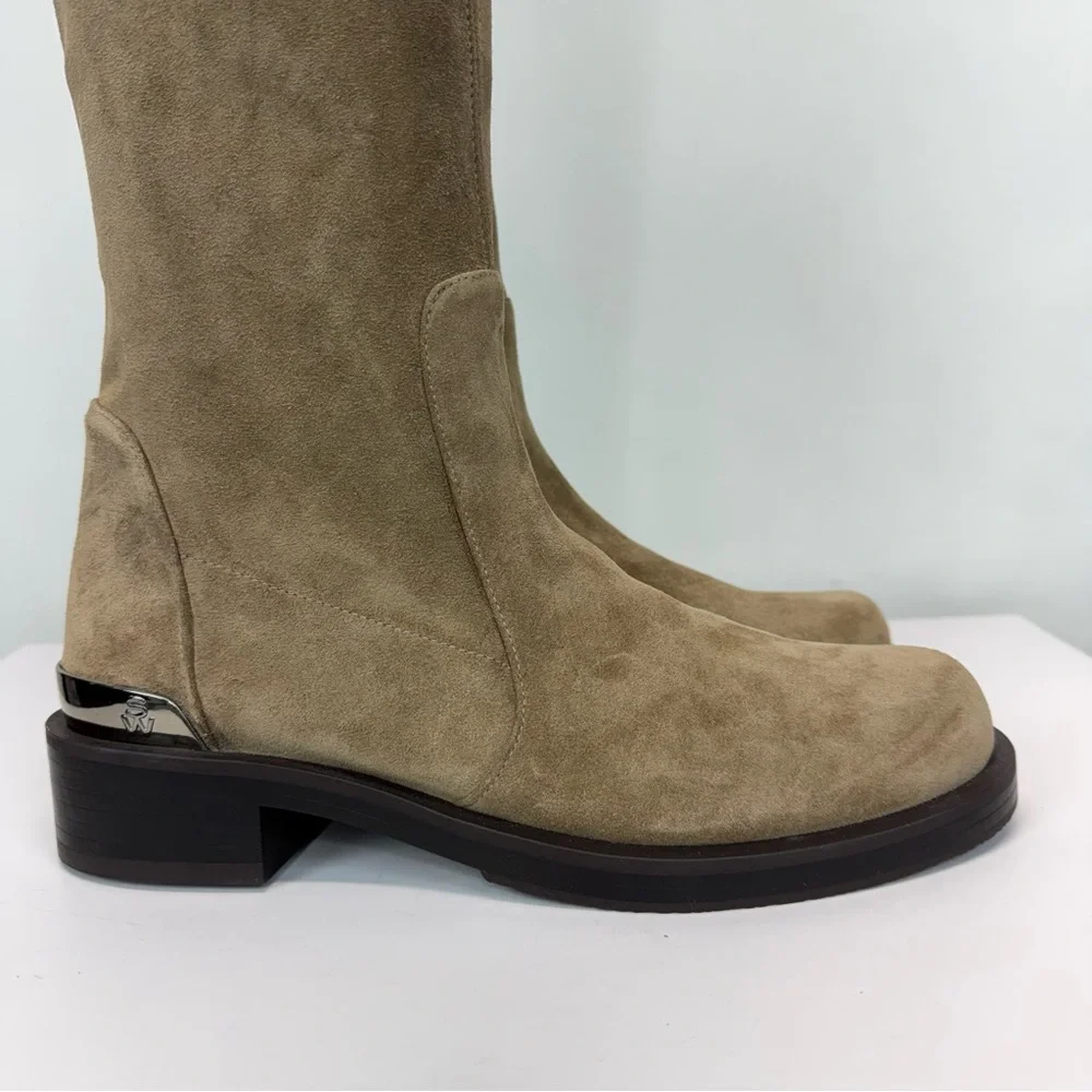 New Stuart Weitzman Mercer Bold Suede Knee Boots Sz 7.5
